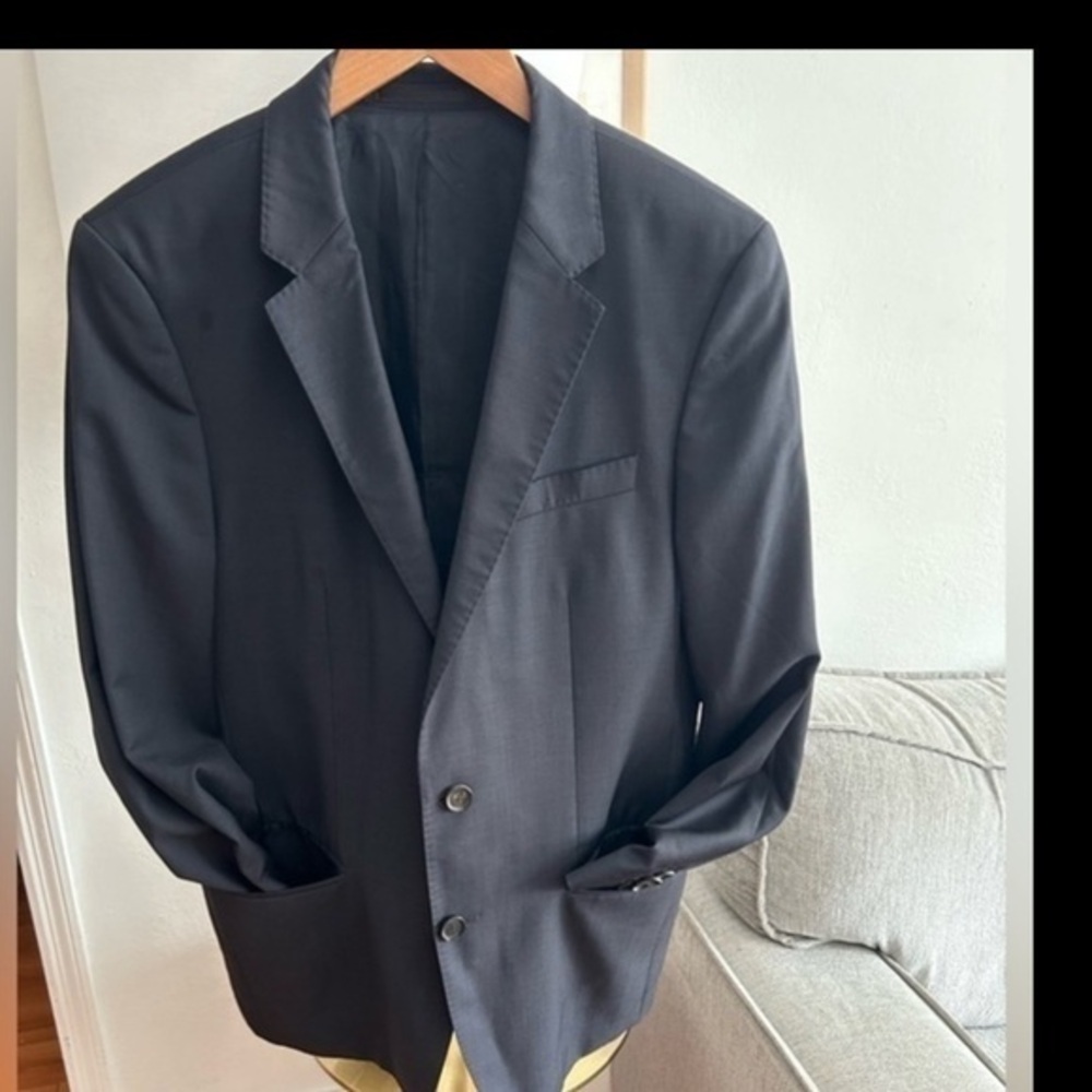 Hugo Boss Blue  Virgen Wool Preppy Old Money Office Workwear Size 38R